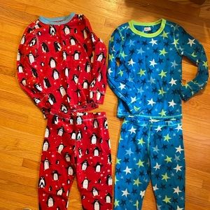 Hatley fleece pajamas stars penguins size 5 6 boy girl